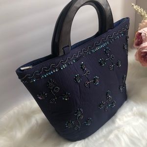 Embroidery hand bad. From Bali authentic Navy blue